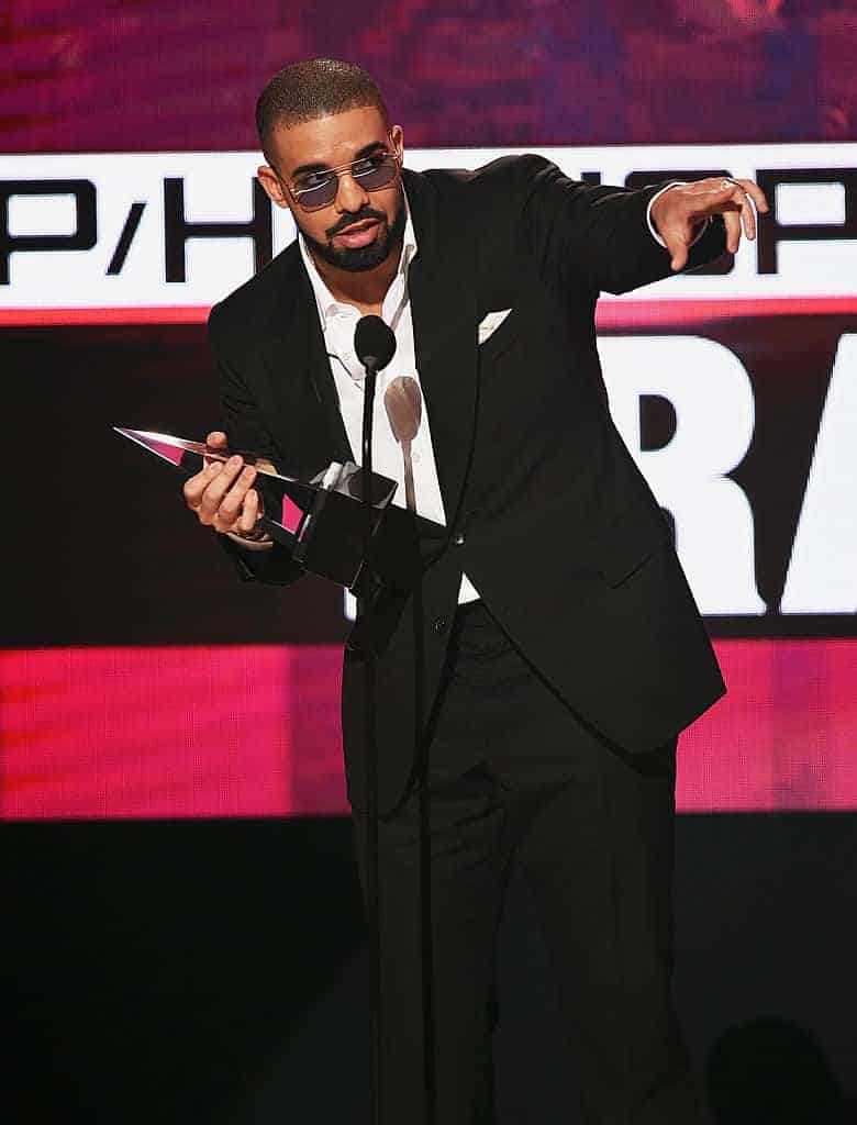 Drake accepting award