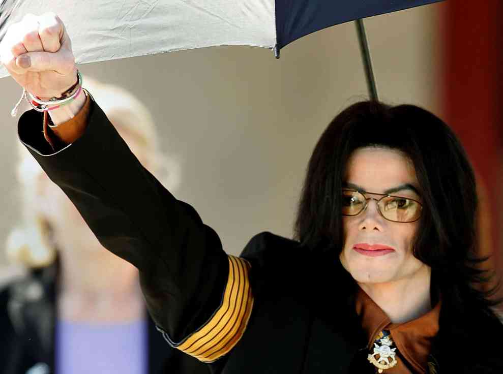 Michael Jackson raising right fist