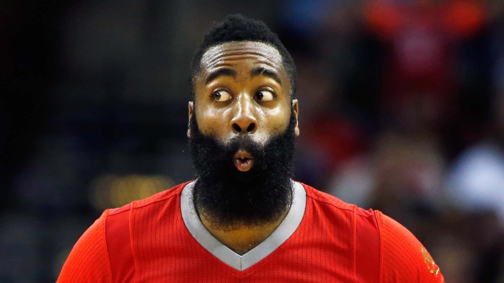 James Harden with a funny reaction