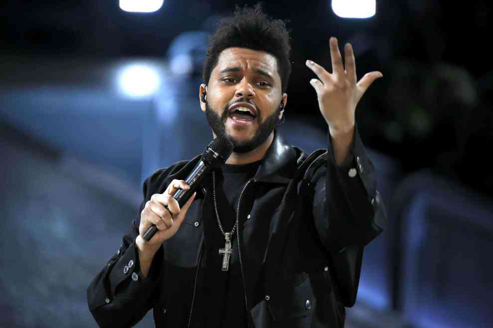 The Weeknd performing