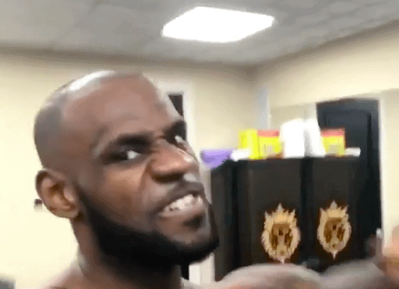 Screenshot from video of LeBron James with shaved head