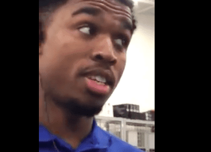 Still from video of Best Buy employee