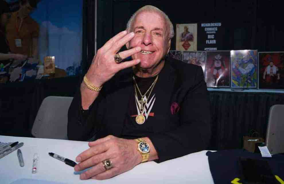 RIc Flair poses for a photo during Emerald City Comic Con on March 5