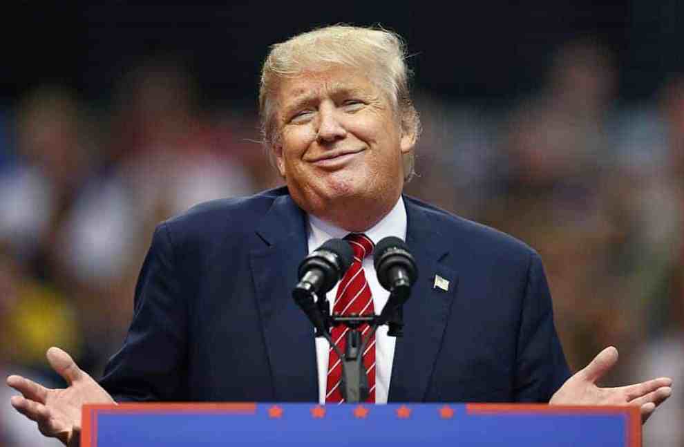 Donald Trump speaks during a campaign rally at the American Airlines Center on September 14