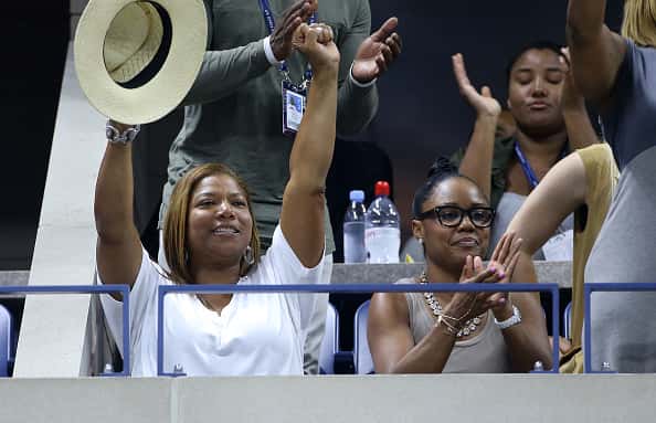 Queen Latifah and girlfriend Eboni Nichols cheer for their friend Serena Williams during day 10 of the 2016 US Open