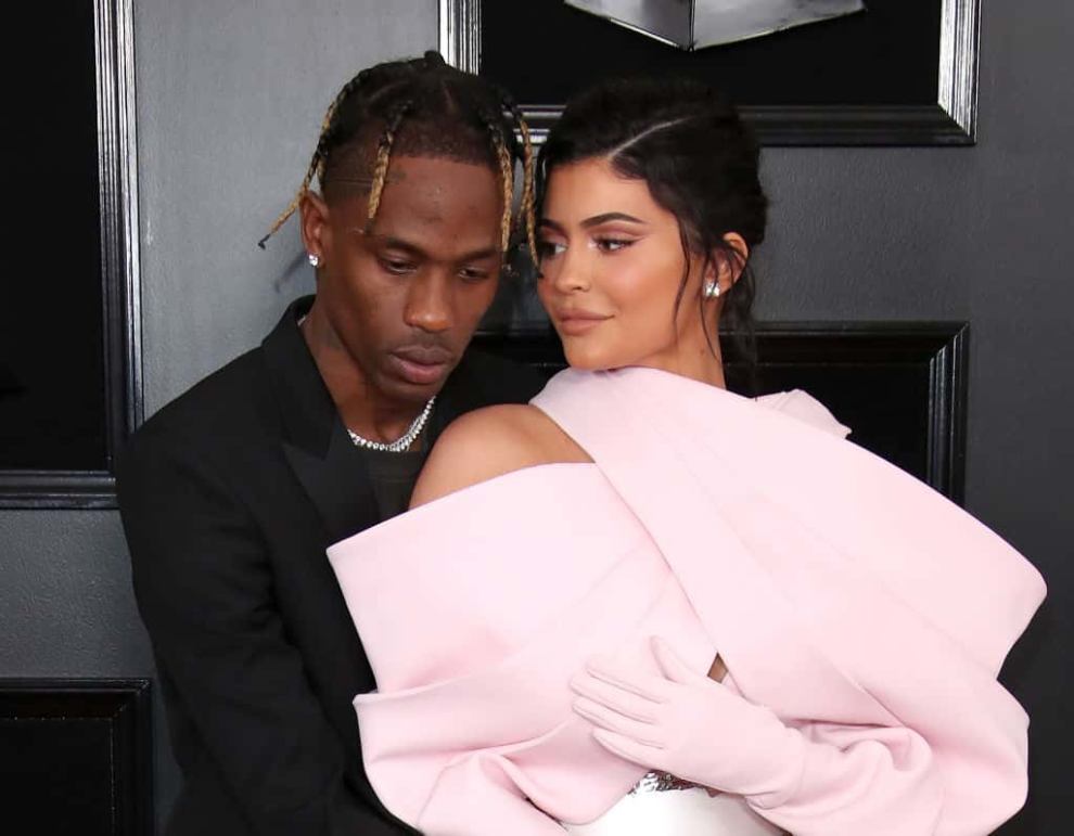 Travis Scott and Kylie Jenner attend the 61st Annual GRAMMY Awards at Staples Center on February 10