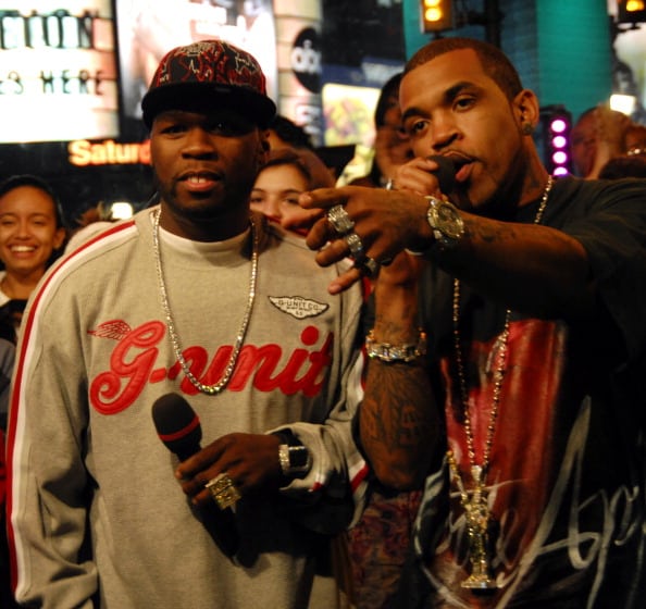 50 Cent and Lloyd Banks during MTV Presents "Sucker Free Spankin' Free Music" - September 18