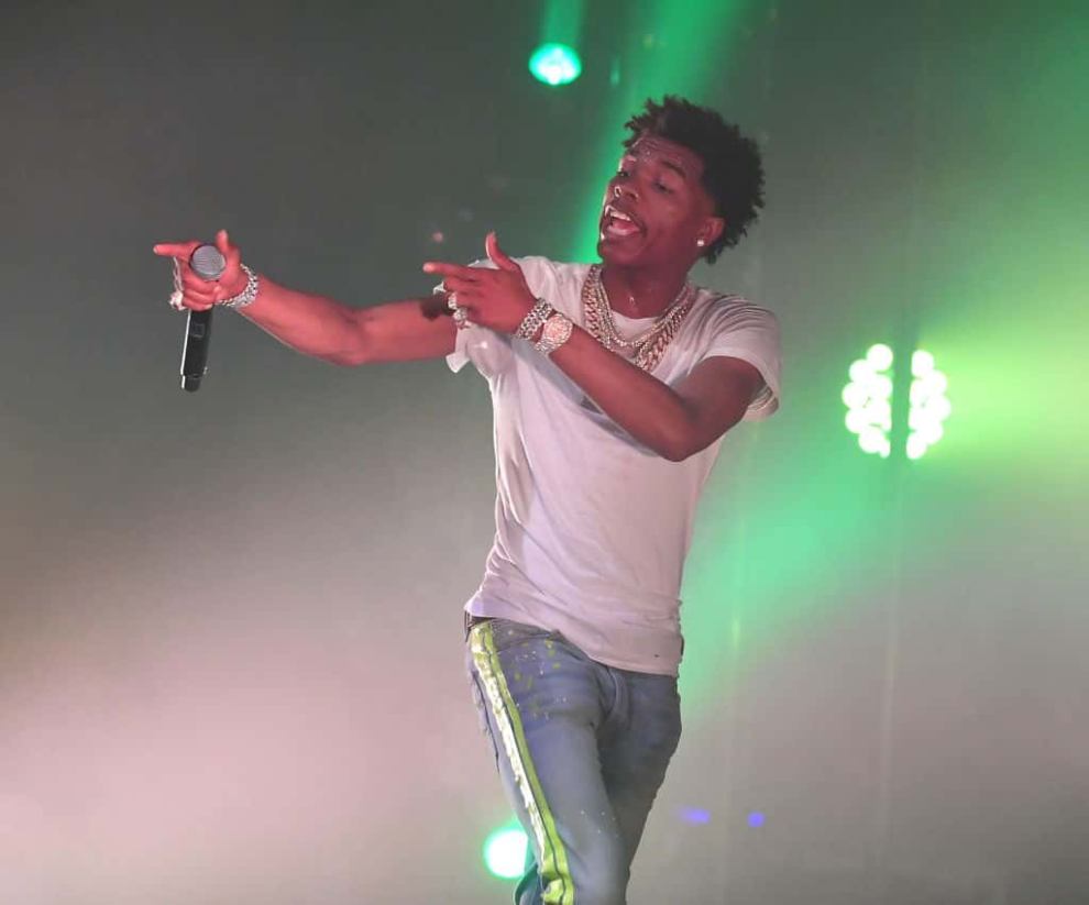 Lil Baby performing on stage