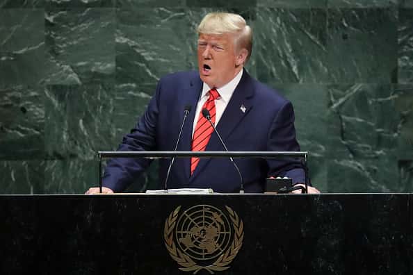 U.S. President Donald Trump addresses the United Nations General Assembly at UN headquarters on September 24