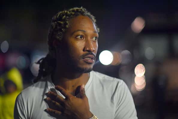 Rapper Future backstage at Meek Mill & Future in Concert at The Cellairis Amphitheatre at Lakewood on September 22