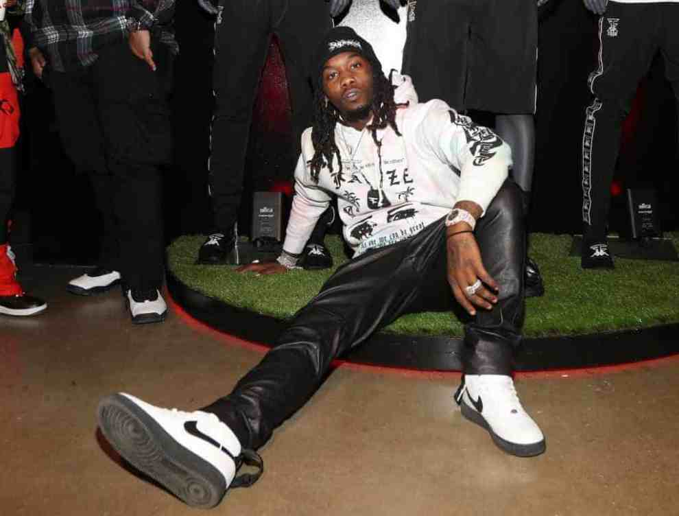 Offset wearing black and white