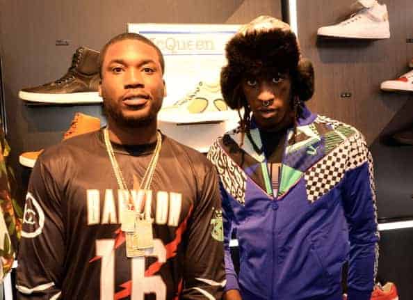 Rappers Meek Mill and Young Thug make a special appearance at The PUMA Lab Powered by Foot Locker at Foot Locker at the Gallery at South Dekalb Mall on February 6