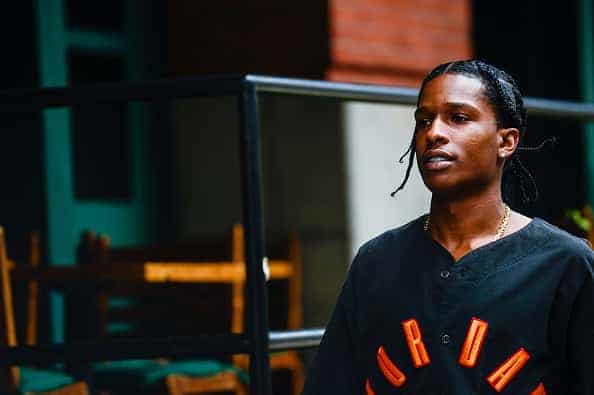 Rapper A$AP Rocky enters his Tribeca hotel on July 11