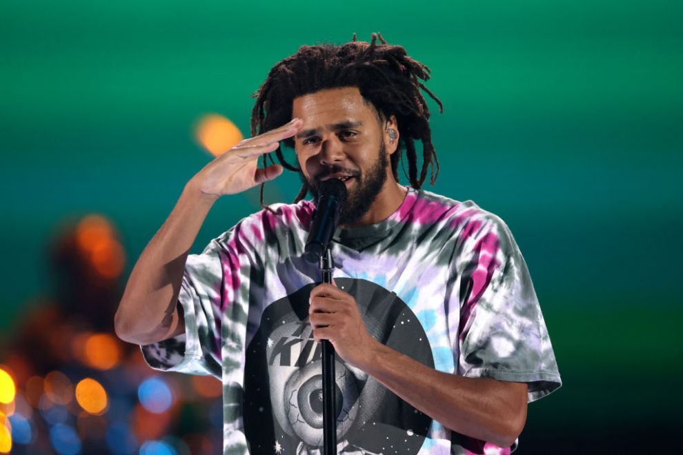 J. Cole performs onstage during the 2021 iHeartRadio Music Festival on September 17, 2021 at T-Mobile Arena in Las Vegas, Nevada. EDITORIAL USE ONLY