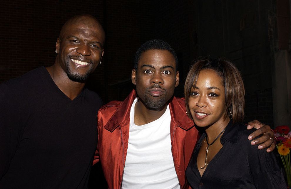 (US TABS AND HOLLYWOOD REPORTER OUT) (from left to right) Actors Terry Crews, Chris Rock and Tichina Arnold attend the UPN Stars Party at the Paramount Lot on July 21, 2005 in Hollywood, California.