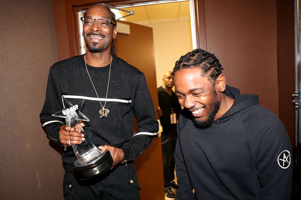 Snoop Dogg and Kendrick Lamar attend the BET Hip Hop Awards 2016 at Cobb Energy Performing Arts Center on September 17, 2016 in Atlanta, Georgia.