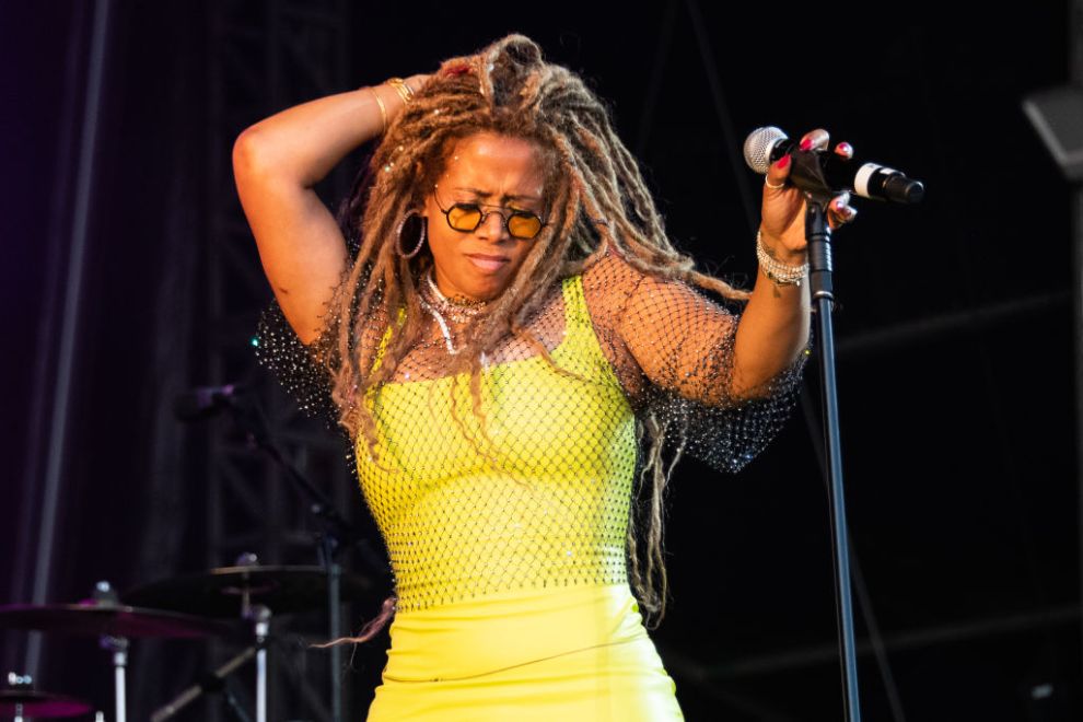 Kelis performs at the Mighty Hoopla Festival 2023 at Brockwell Park on June 03, 2023 in London, England.