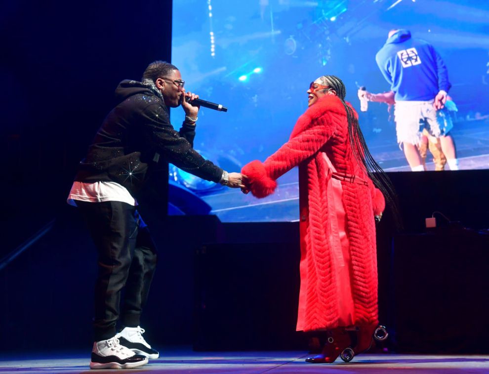 Nelly and Ashanti perform during Tycoon Music Festival at State Farm Arena on February 13, 2024 in Atlanta, Georgia.