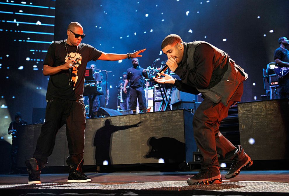 Jay-Z and Drake perform at Yankee Stadium on September 13, 2010 in New York, New York.