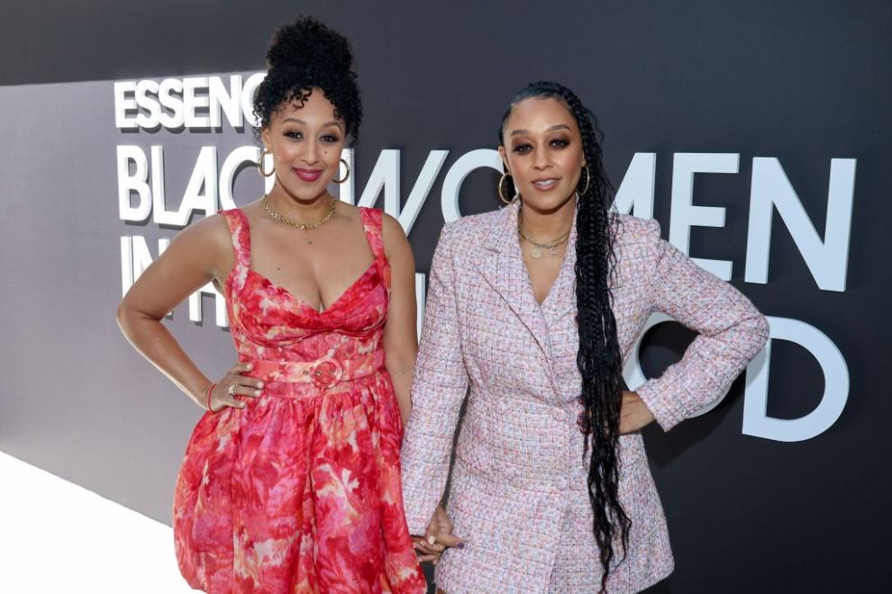 Tamera Mowry-Housley and Tia Mowry-Hardrict attend the 2023 ESSENCE Black Women In Hollywood Awards at Fairmont Century Plaza on March 09, 2023 in Los Angeles, California.