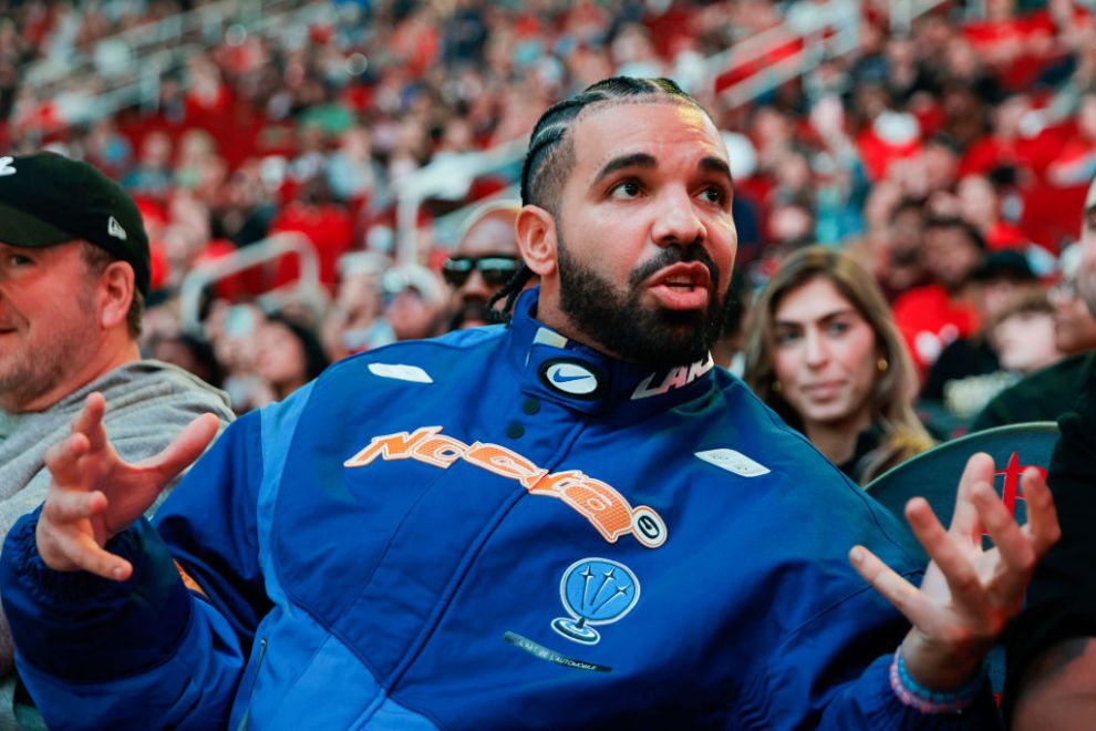 HOUSTON, TEXAS - MARCH 16: Rapper, songwriter, and icon Drake attends a game between the Houston Rockets and the Cleveland Cavaliers at Toyota Center on March 16, 2024 in Houston, Texas.