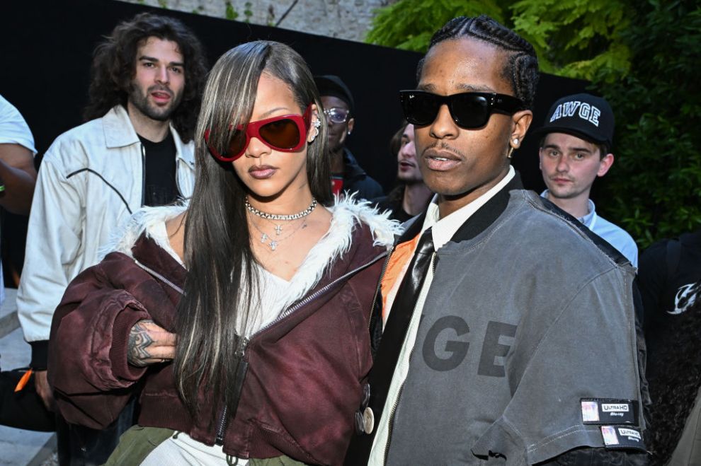 Rihanna and Asap Rocky attend the A$AP Rocky X American Sabotage by AWGE Menswear Spring/Summer 2025 show as part of Paris Fashion Week on June 21, 2024 in Paris, France.