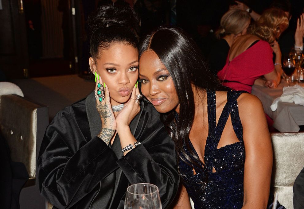 Rihanna (L) and Naomi Campbell attend the British Fashion Awards at the London Coliseum on December 1, 2014 in London, England.