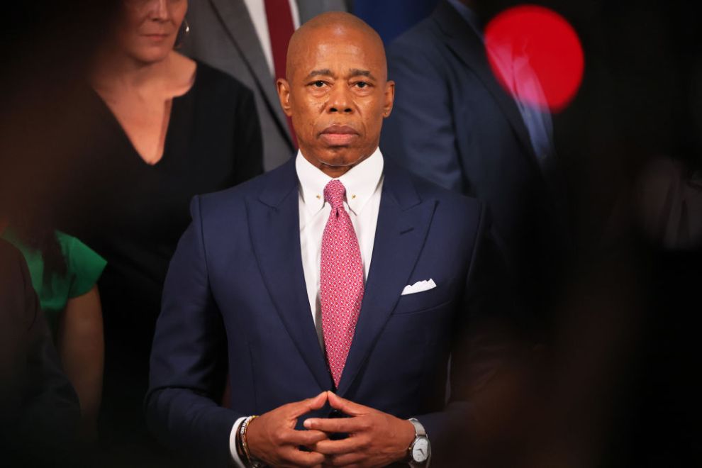 New York City Mayor Eric Adams attends a press conference announcing lawsuits the city is filing against e-cigarette companies at City Hall on July 10, 2023 in New York City. Mayor Adams was joined by NYC's Corporation Counsel Hon. Sylvia O. Hinds-Radix, NYC Sheriff Anthony Miranda and members of Parents Against Vaping e-cigarettes as he announced the the city is filing a lawsuit against four major distributors of “exotically flavored disposable e-cigarettes” for illegally selling them to local retailers & consumers. The four companies are Magellan Technology Inc., Demand Vape, Empire Vape Distributors, and Star Vape.