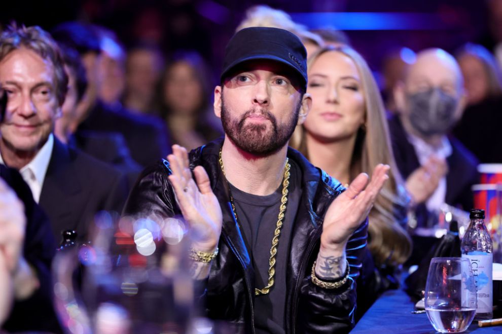 Inductee Eminem attends the 37th Annual Rock & Roll Hall of Fame Induction Ceremony at Microsoft Theater on November 05, 2022 in Los Angeles, California.