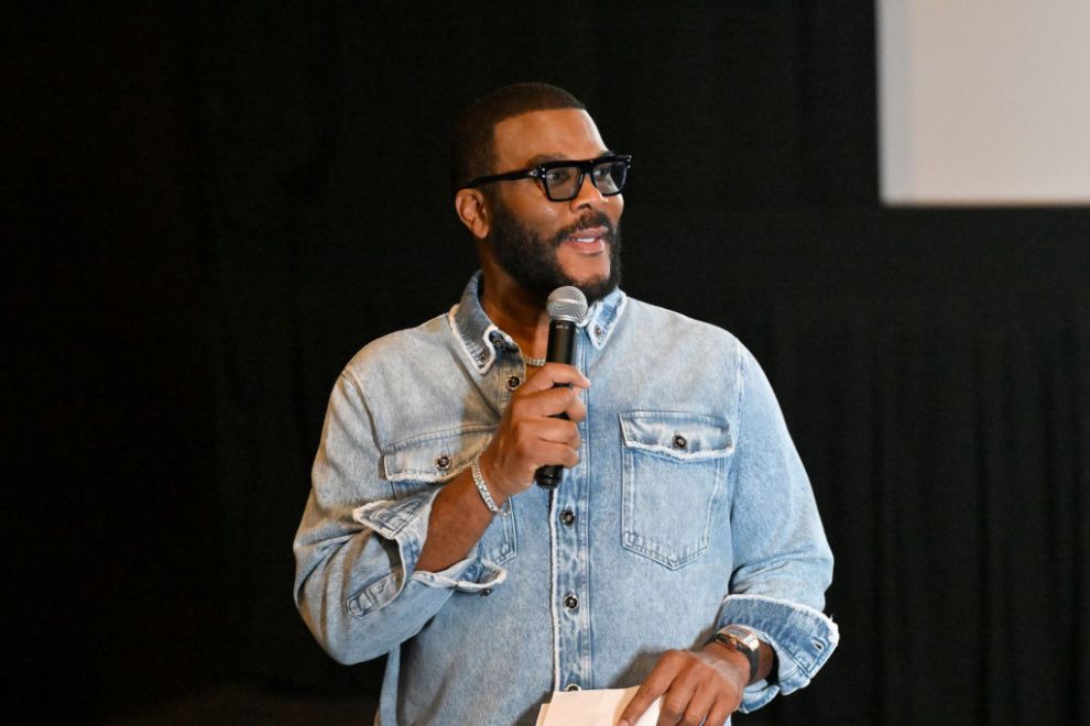 Tyler Perry speaks onstage during the Beauty in Black Special Screening at IPIC Atlanta on October 21, 2024 in Atlanta, Georgia.