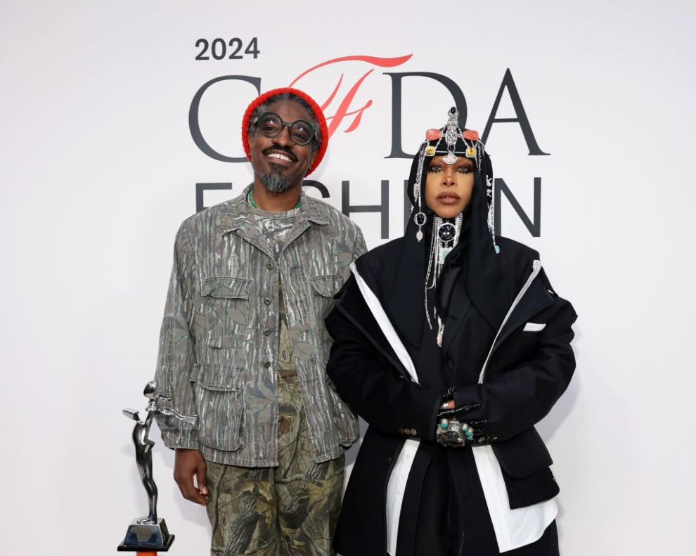 André 3000 and Fashion Icon Award Honoree Erykah Badu attend the 2024 CFDA Awards at American Museum of Natural History on October 28, 2024 in New York City.